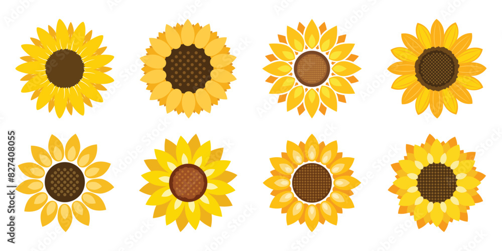 Sunflower icon in flat style. Flora vector illustration on isolated background. Sunflower sign business concept. Sunflower icon in flat style. Flora vector illustration on isolated background. Sunflower sign business concept.