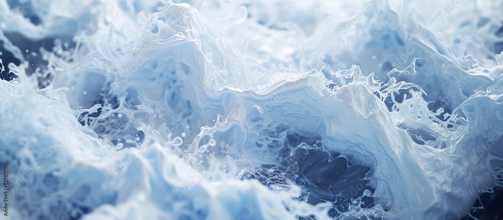 background with splashes of foamy blue waves