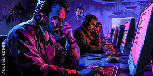 Tech Support Scams: A depiction of a tech support scam, where fraudsters impersonate tech support agents and trick victims into paying for unnecessary services or providing access to their devices