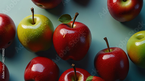 fake plastic apples, synthetically engineered in labs rather than grown from nature's seeds background illustration. - generative AI 
