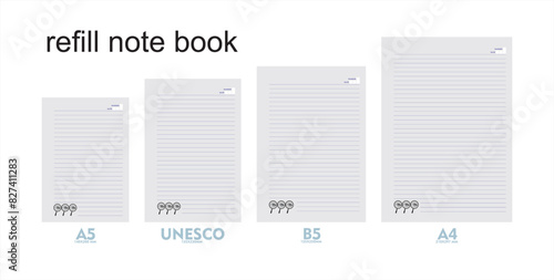 A5, A4, B5 size notebook design with a gray, cream background with eye ornaments. vector a set