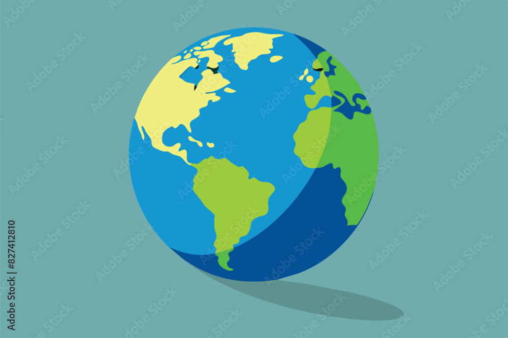 A representation of the Earth, with the continents highlighted in green on a blue background symbolizing the oceans. A representation of the Earth, with the continents highlighted in green on a blue background symbolizing the oceans.