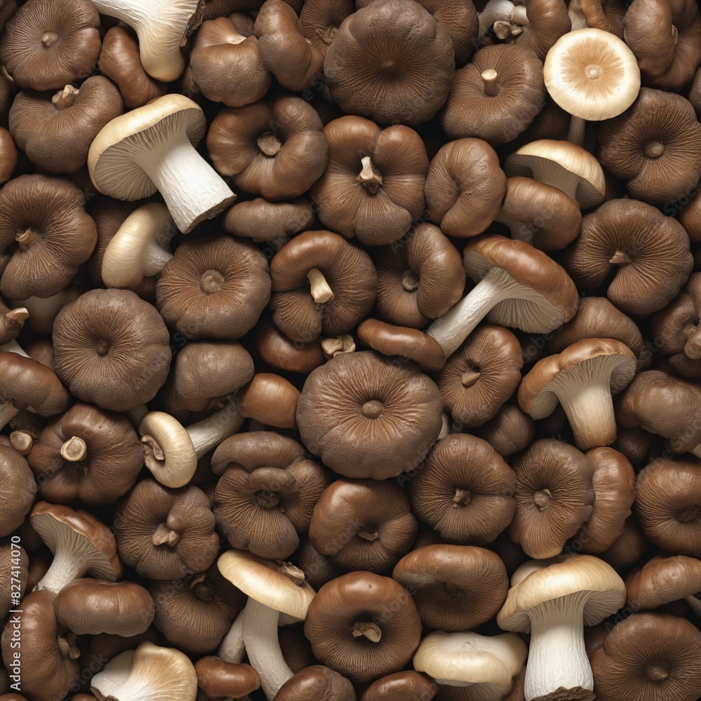 Brown fresh shiitake mushrooms for a delicious recipe Brown fresh shiitake mushrooms for a delicious recipe