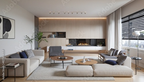 Modern bright interior apartment Living room