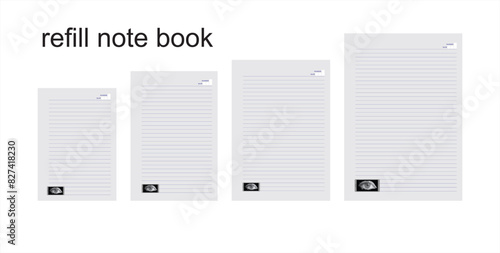 A5, A4, B5 size notebook design with a gray, cream background with eye ornaments. vector a set