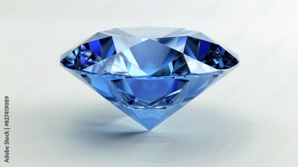 A 3D illustration of a blue diamond on a white background. A 3D illustration of a blue diamond on a white background.
