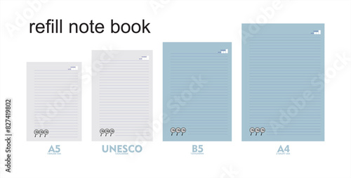 A5, A4, B5 size notebook design with a gray, cream background with eye ornaments. vector a set