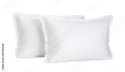 Fototapeta Naklejka Na Ścianę i Meble -  Two new soft pillows isolated on white