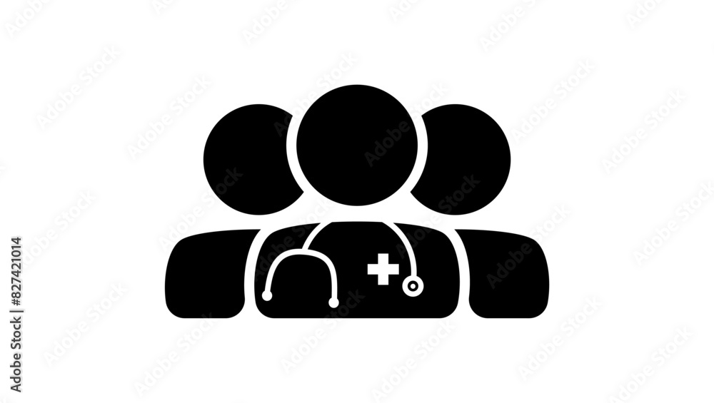 group of doctors, black isolated silhouette group of doctors, black isolated silhouette