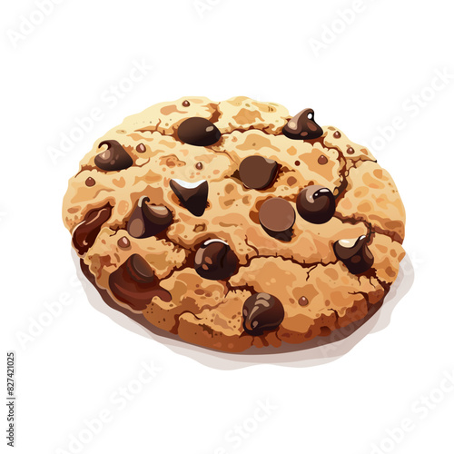 cookies with chocolate chips. Cookie day isolated vector illustration, logo, icon
