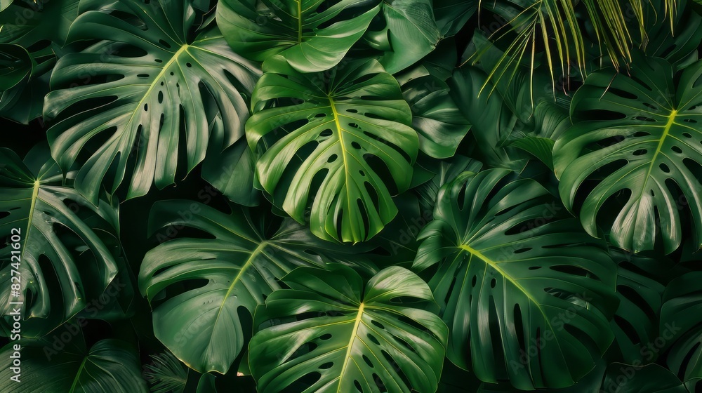Tropical green leaves background Tropical green leaves background