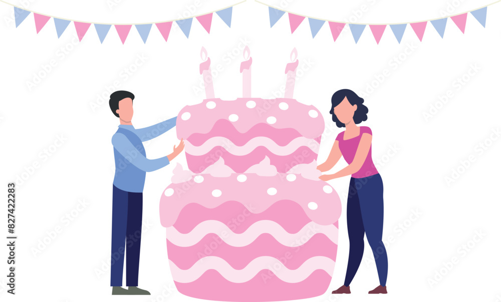 A boy and a girl are preparing a cake. A boy and a girl are preparing a cake.