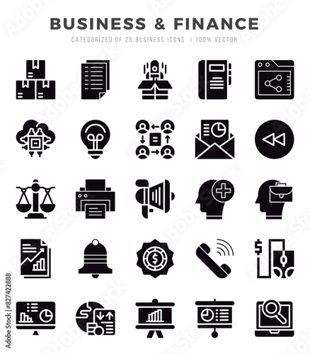 Business & Finance icon pack for your website. mobile. presentation. and logo design.