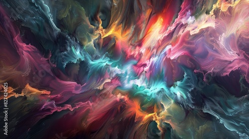 A captivating 3D abstract visualization with a multicolor palette.