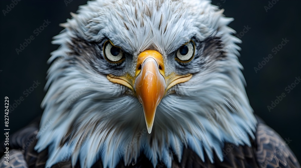 Intense Gaze of Majestic Eagle in Studio Lighting Intense Gaze of Majestic Eagle in Studio Lighting