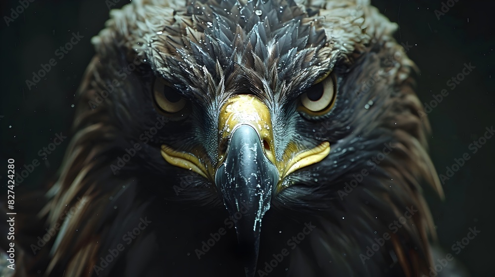 Intense Gaze of a Majestic Eagle under Studio Lighting Intense Gaze of a Majestic Eagle under Studio Lighting