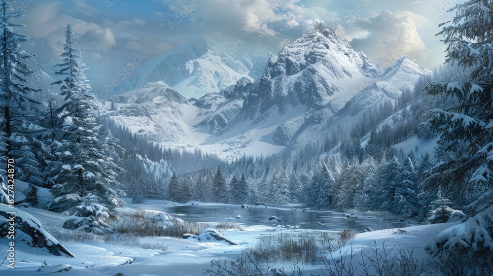Mountain Winter Scene
