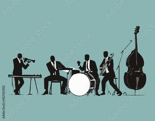 Ambiance de groupe de jazz, artistes jouant de la musique sur scène
 photo