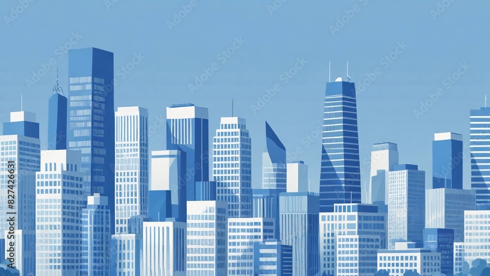 Obraz premium city skyline vector illustration