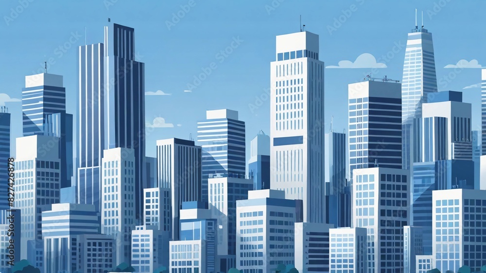 Obraz premium city skyline vector illustration