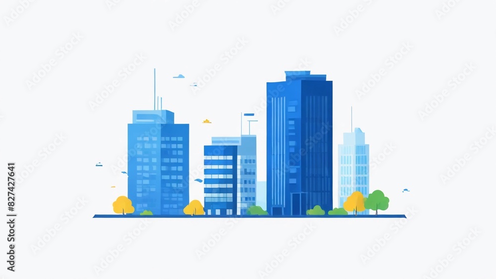 Obraz premium city skyline vector illustration
