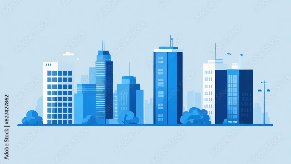 Obraz premium city skyline vector illustration
