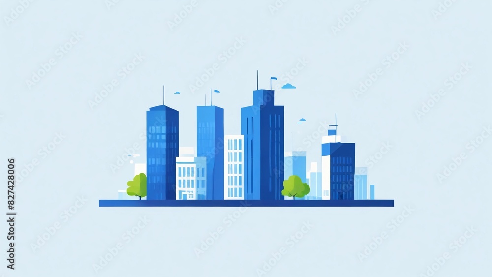 Obraz premium city skyline vector illustration