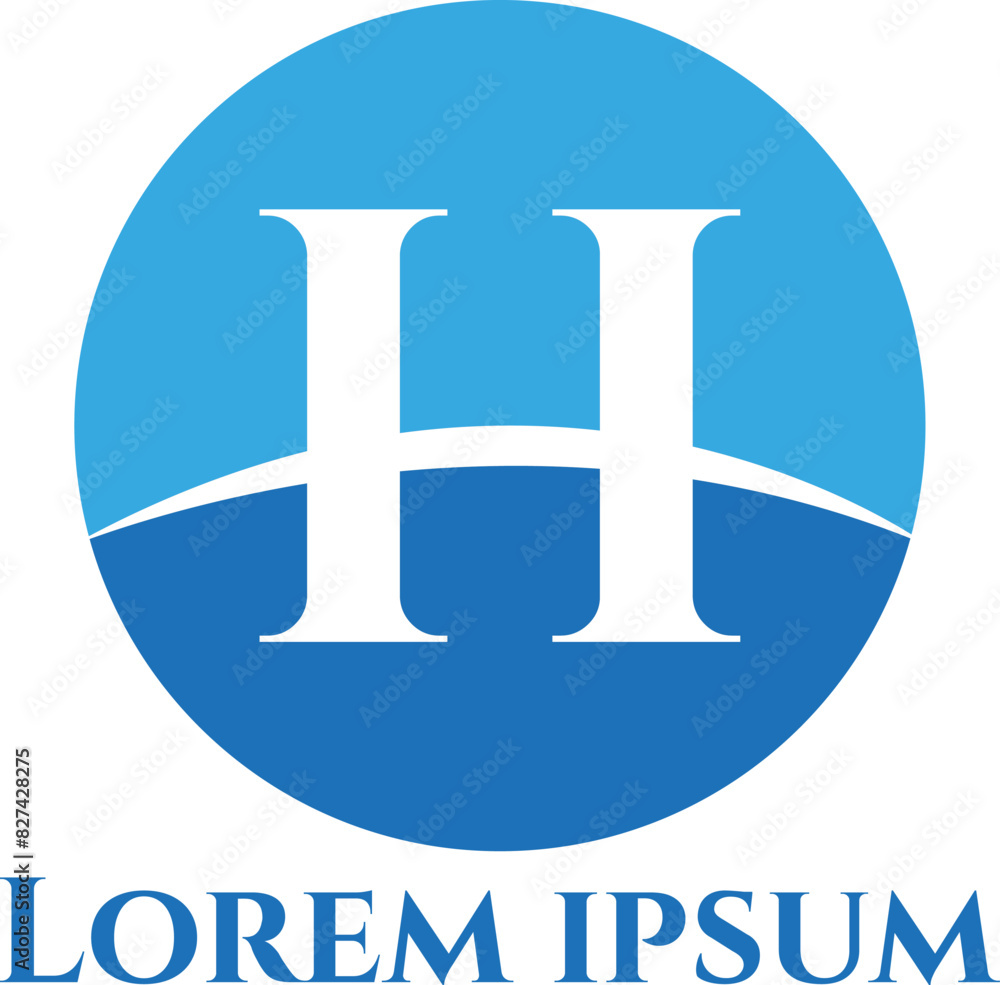 H illustration of a blue background with a label H illustration of a blue background with a label