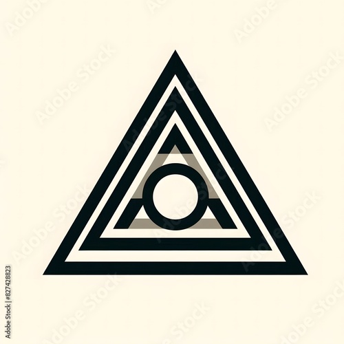 AI Generate of Logo Concept Design Vector Icon of Geometric Shape Triangle Pyramid in Random Color and Pattern, Triangle, Segitiga, Pyramid, Triangle 3D, with White Background photo