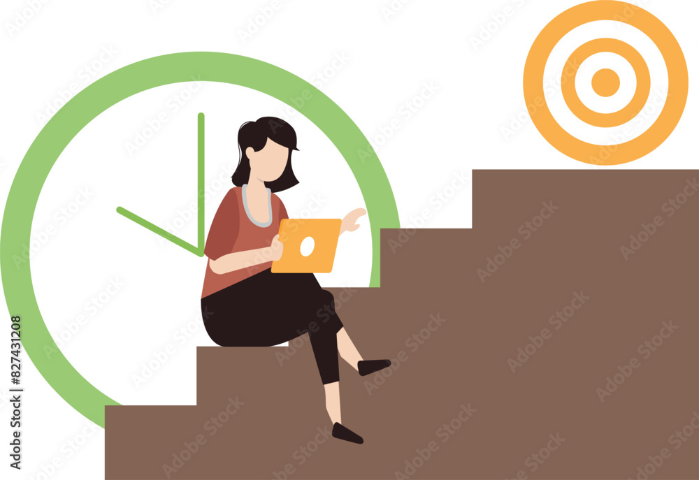 The girl is using her laptop. The girl is using her laptop.