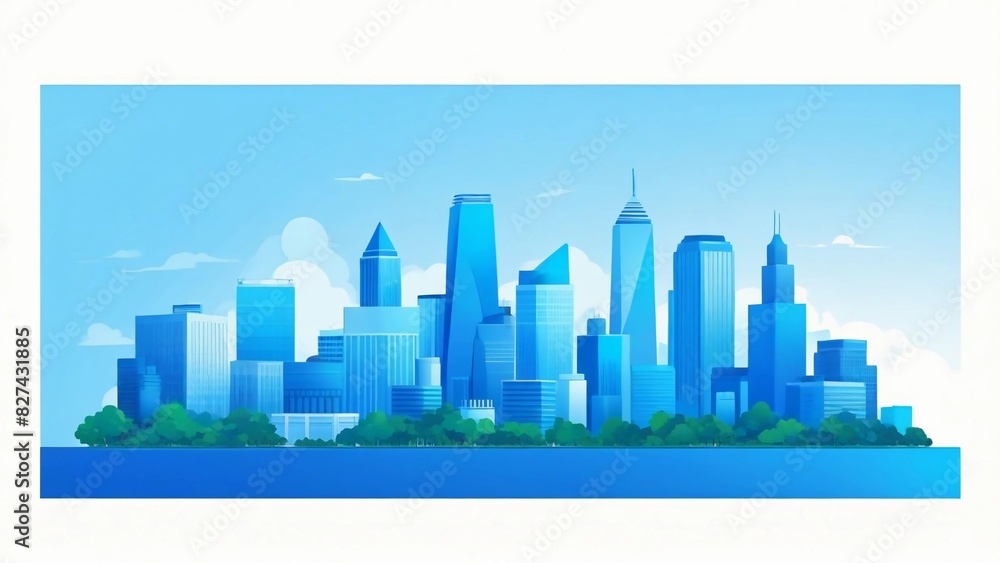 Naklejka premium city skyline vector illustration