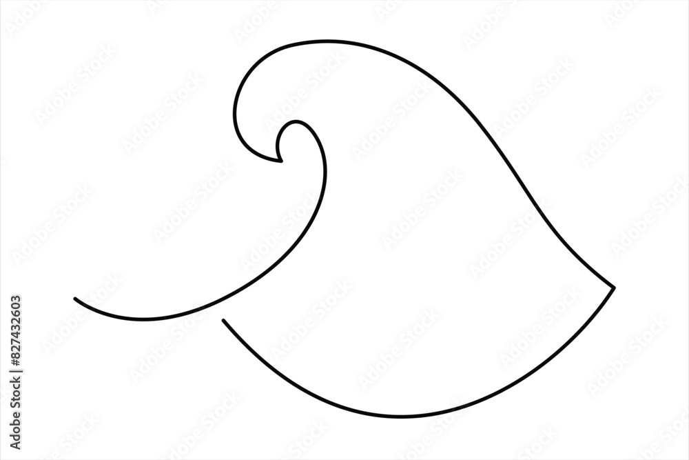 Continuous one line drawing of ocean sea wave outline vector art illustration
Continuous one line drawing of ocean sea wave outline vector art illustration