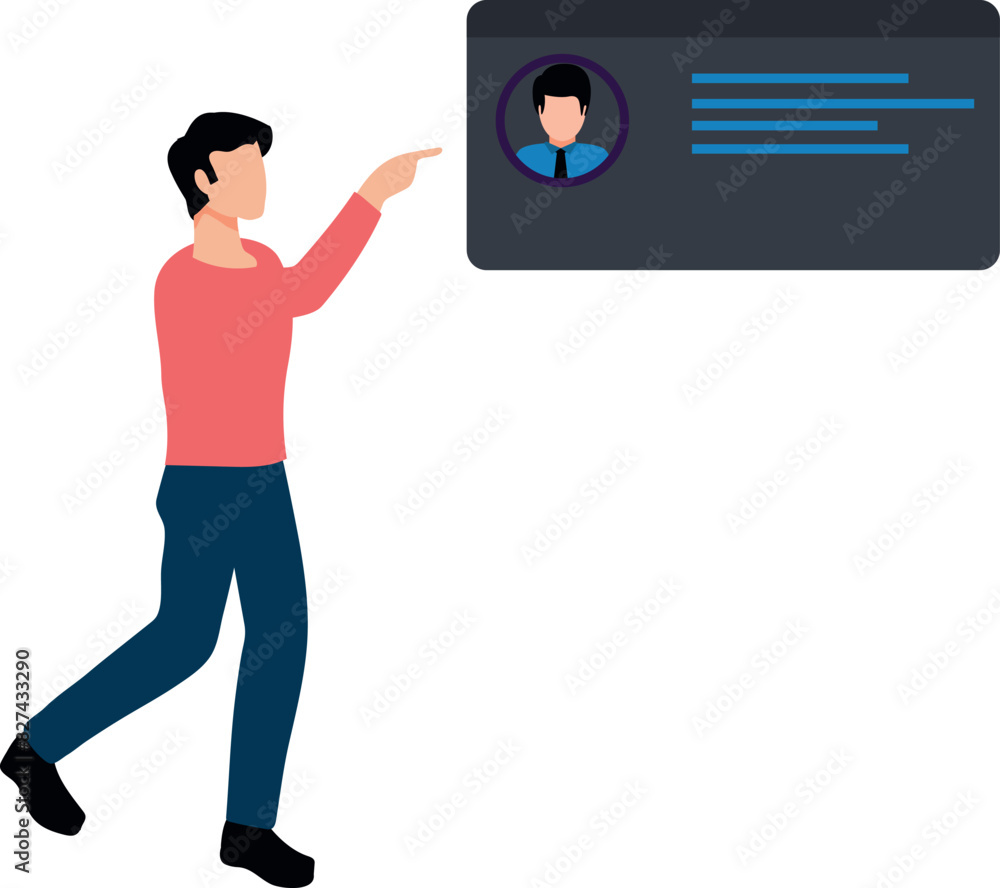 The boy is viewing the user's profile. The boy is viewing the user's profile.