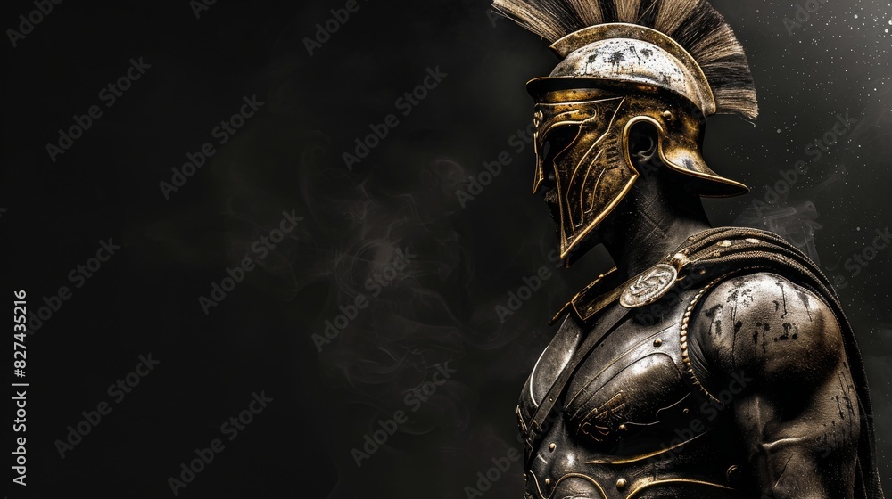 Fototapeta premium Stoic Figure from Ancient Mythology Portraying Epic Stoicism Existence with Abstract Stoical Expressionism and Timeless Classicism