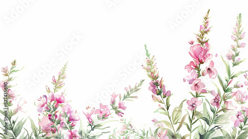 painting watercolor flower background illustration floral nature. pink  flower background for greeting cards weddings or birthdays. Copy space