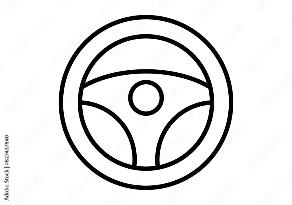 Icono negro de un volante de un coche. Icono negro de un volante de un coche.