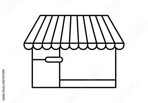 Icono negro de una tienda o comercio.