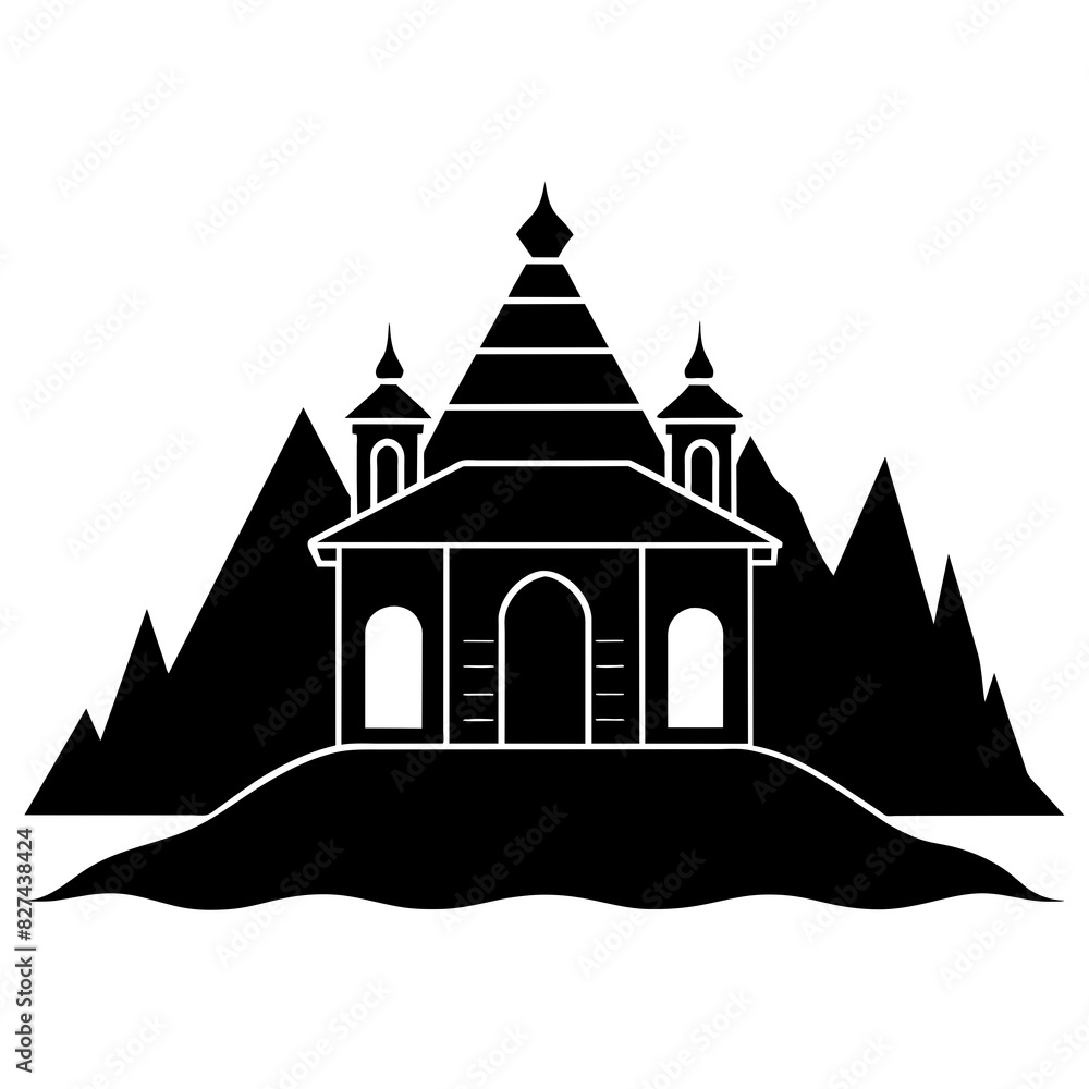 ashram vector silhouette illustration ashram vector silhouette illustration