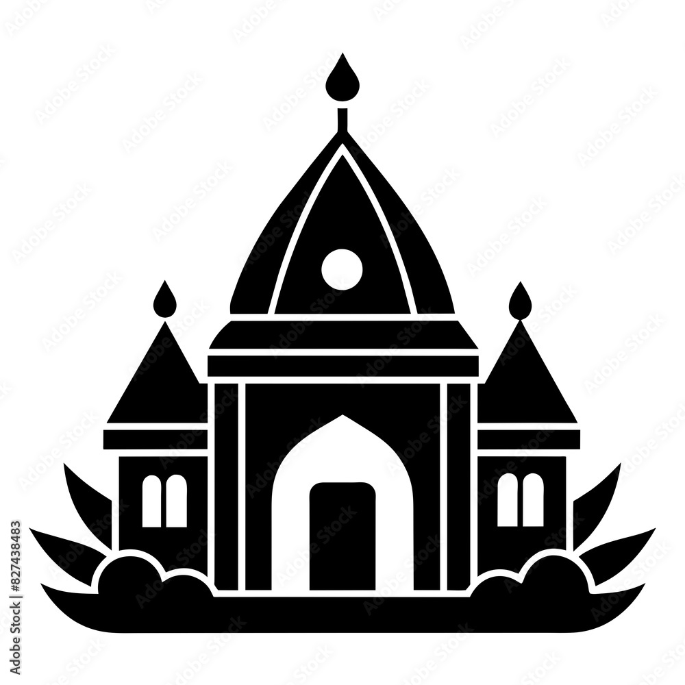ashram vector silhouette illustration