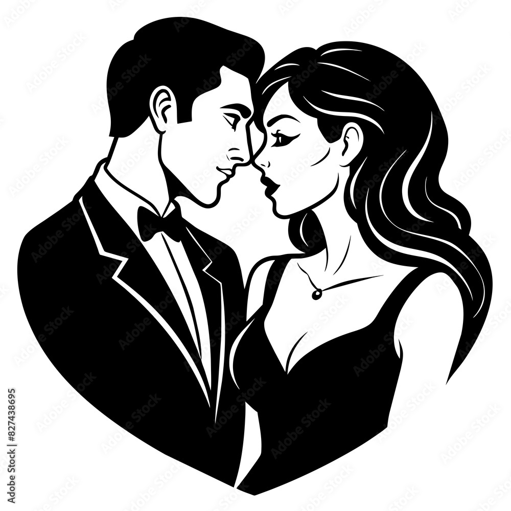 romantic vector silhouette illustration
