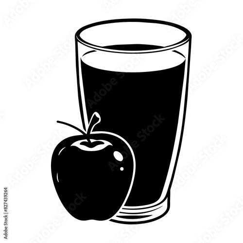 apple juice vector silhouette illustration