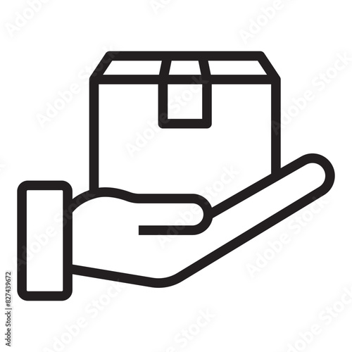 hand holding box line
