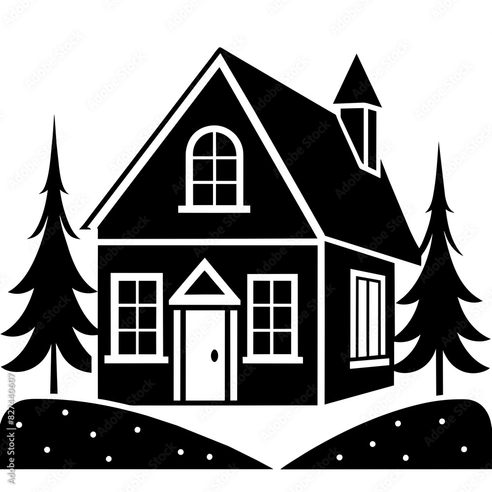 house vector silhouette illustration