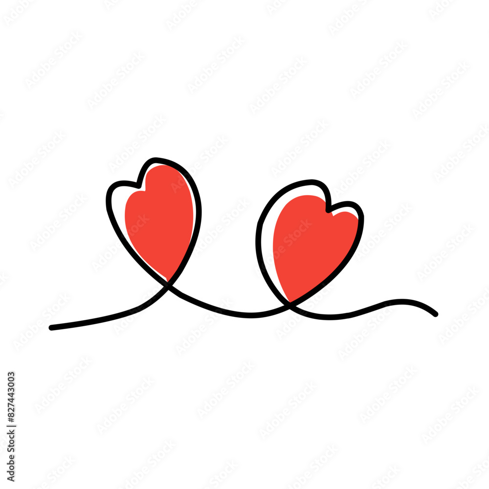 Heart Vector Continuous Line Art Heart Vector Continuous Line Art
