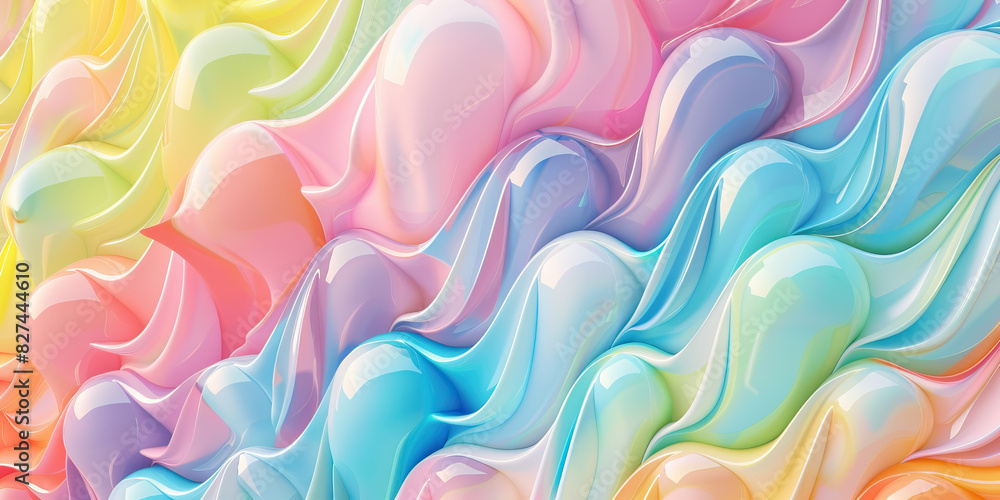 Fototapeta premium Pastel Pop: Soft pastel colors arranged in a repeating pattern, giving a subtle and soothing background with a hint of fun