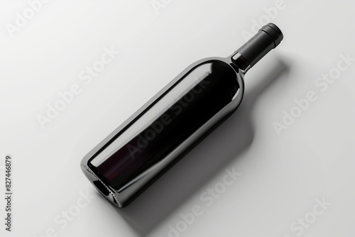 a mockup of a bottle of red wine with a white background