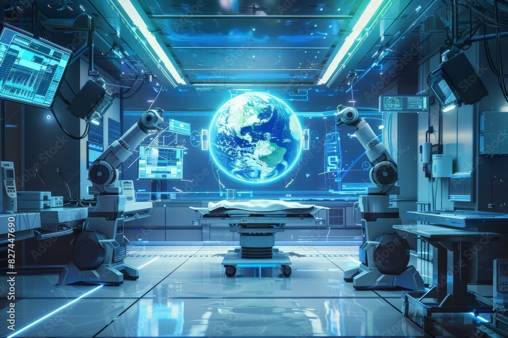 Futuristic Medical Lab. Generative AI. Futuristic Medical Lab. Generative AI.