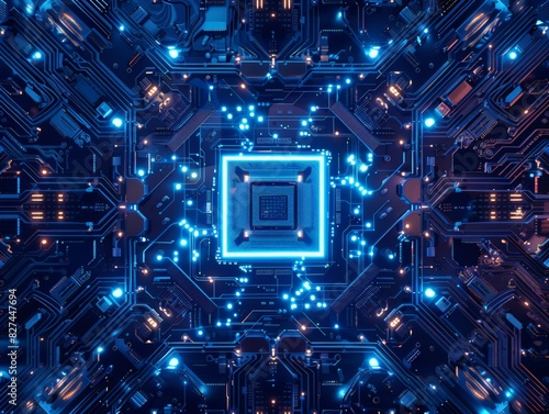 Futuristic Circuit Board. Generative AI.