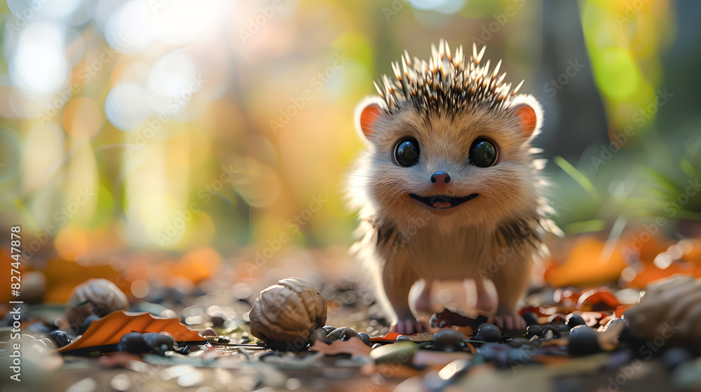 Cute 3D cartoon of hedgehog character Cute 3D cartoon of hedgehog character