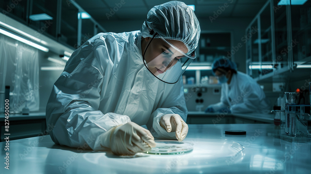 Discovering the Eureka Moment: Scientist Observing Petri Dish for Breakthrough Discovering the Eureka Moment: Scientist Observing Petri Dish for Breakthrough